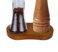 Salt and Pepper Mill Tray - Salt and Pepper Grinder Holder | Double Mill Rest/Work surrface and Dining Table Protector | Salt & Pepper Grinder Accessories Bottles Double-Grid Pepper Mill Holder