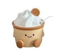 Salt Cellar - Cartoon Ceramic Kitchen Utensils, Covered Ceramic Container with Spoon, Dining and Cooking Accessory for Kitchen Use, Tabletop Condiment Storage for Baking, Bar Bathroom Picnic Outdoor