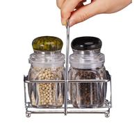 Salt E Peperoni - Vasi Di Condimento In Trasparente | Set Di Dispenser Di Spezie Forniture Da Cucina | Piccoli Contenitori Ricaricabili Per | Bottiglia