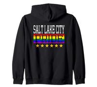 Salt Lake City Pride Gay Lesbiche Queer LGBT Bandiera Arcobaleno Felpa con Cappuccio