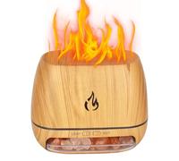 Salt Lamp, Portable Salt Lamp, 3 In-1 Simulated Flame Lamp, 7 Color Change Ultrasonic Diffuser, Safe and Quiet Oil Diffuser, Aromatherapy Diffuser for Oils