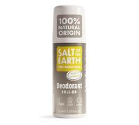 Salt of the Earth, Deodorante Roll on Naturale, Ambra e Sandalo - Vegano, Protezione a Lunga Durata, Approvato da Leaping Bunny, Made in the UK - 75 ml