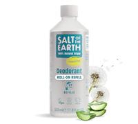Natural Deodorant Roll On Refill by Salt of the Earth, Unscented - Vegan, Long Lasting Protection, Leaping Bunny Approved, Made in the UK - 525ml