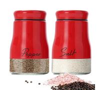 Salt Pepper Shaker Set, Container Set for Seasoning, 9.3x6x6 cm Large Capacity Kitchen Jar, Material Cooking Tool with Fun, Dormitory Countertop Restaurant Camping Supply, Home Accessories for Dining
