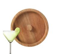 Salt Rimmer - Strumento per bordare bicchieri da cocktail in legno, multiuso, rotondo, per baristi, decorazione per bordo di bicchieri per margarita, banchetti a casa