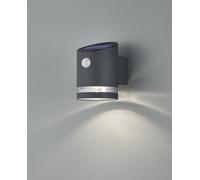SALTA APPLIQUE LED 3W 165lm, 3000K DA ESTERNO SOLARE RICARICABILE ACCIAIO SATINATO CON SENSORE DI MOVIMENTO IP44 H.13CM