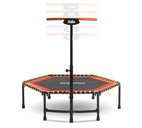 Salta Fitness - Ø 128 cm - Trampolino Interno - Manico Regolabile in 5 Posizioni - Sospensione Elastica/Costruzione Solida - Esagonale - Portata 110 kg - Arancione