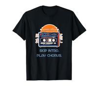 Salta introduzione Riproduci Chorus Funny Pop Music Lover Retro Cassette Maglietta