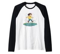Salta nel divertimento con la gioia del salto delle pozzanghere Maglia con Maniche Raglan