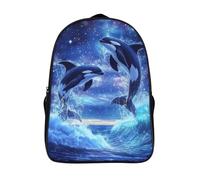 saltare fuori dall'acqua tracolla regolabile zainetto 2 scomparto orca zaino scuola stampato 3d traspirante zaino scuola-16,perfetto per adulti uomini donne per escursionismo