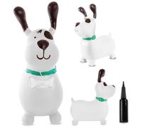 Sun Baby Animale gonfiabile che salta, giocattolo di 1 anno, saltarello per bambini, design ergonomico, cavallo giocattolo, pompa manuale inclusa (Cane bianco)