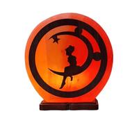 Saltbay Lampada di sale dell'Himalaya 3D La fata e la Luna Taglia L con variatore di luce, luce d'ambiente, purificatore d'aria, riduce allergie e insonnia, per relax e benessere