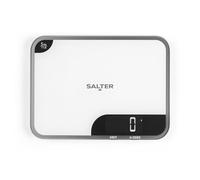 Salter 1064 WHDR - Bilancia da cucina elettronica, 5 kg, display retroilluminato di facile lettura, Aggiungi e pesa, liquidi/fluidi, ampio piattaforma, a specchio, misure metriche/imperiali, bianco