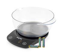 Salter 1079 WHDR - bilancia da cucina digitale di precisione, 15 kg max, misur liquidi e fluidi, aggiungi e pesa funzione tara, design sottile, displ. facile lettura, fin. specchio, bianco