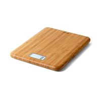 Salter 1094 WDDR - Bilancia da cucina digitale ricaricabile Eco Bamboo, funzione di aggiunta e pesatura, misura cibo e liquidi Display di facile lettura, ricarica USB, capacità di 5 kg