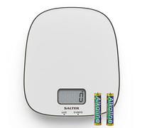 Salter 1110 SVDR - Bilancia da cucina elettronica Contour, 10 kg, liquidi, funzione Aggiungi e pesa, funzione di azzeramento, ampio display di facile lettura, batterie incluse, elegante