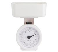 Salter 112 WHWHDR - Bilancia da cucina meccanica, max 3 kg, analogica, quadrante di facile lettura, lavabile in lavastoviglie, ingombro minimo, recipiente rimovibile da 1 l, senza batteria, bianco