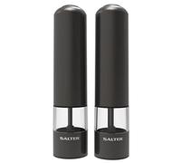 Salter 7538 GMXR - Macina sale e pepe ricaricabili con cavo USB, utilizzabili con una mano, meccanismo in ceramica, macinatura da fine a grossolana, finitura in acciaio inox, canna di fucine