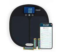Salter 9192 BK3R Curve bilancia da bagno digitale per elettronica salter, Bilancia Bluetooth per misurare peso, grasso corporeo & massa muscolare, collegabile allo smartphone, nero