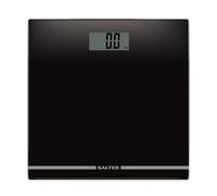 Salter 9205 BK3R - Bilancia elettronica da bagno in vetro con ampio display, 180 kg max, display di facile lettura, piattaforma in vetro ad alta sicurezza, pesatura istantanea, piedini inclusi, nero