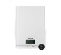 Salter Bilancia da Cucina Digitale in Vetro - Elettronica, Funzione Tara Aggiungi & Pesa, Display LCD, Misura i Liquidi, Capacità 5kg, Facile da Pulire, Cucina, Cibo/Pasticceria, Bianca