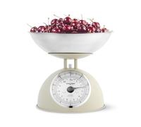 Salter Bilancia da Cucina Meccanica Senza Tempo - Ciotola da 2L Lavabile in Lavastoviglie, Quadranti Facili da Leggere, Cifre Grandi, Senza Batterie, Design Retrò, 5kg, Pesa Ingredienti, Crema
