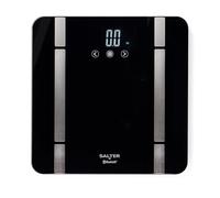 Salter Bilancia Pesapersone Intelligente Bluetooth - Max 200 kg, misura peso, grasso corporeo/acqua, massa muscolare/ossea, BMI e BMR, fino a 8 utenti, app Salter Health, nero