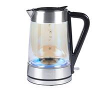 Salter Bollitore in vetro iridescente - 1,7l, illuminazione a LED blu, coperchio a pressione dell'acqua facile da riempire, filtro anticalcare, senza BPA, sensore di ebollizione a secco, EK5078IRFVDE