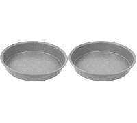 Salter BW02777G Marblestone Collection, Carbon Steel non Stick teglia rotonda, per torte e quiche, teglia forno, 24 cm, antiaderente, rivestimento antigraffio, Grigio (Confezione da 2)