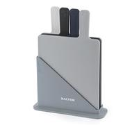 Salter BW04768 - Set di 4 taglieri da cucina rettangolari, con supporto antiscivolo, set di taglieri con indicatore di preparazione degli alimenti, lavabili in lavastoviglie