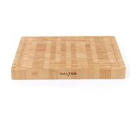 Salter BW13308EU7 Tagliere in bambù - Grande blocco di legno da macellaio, spesso e resistente, per intagliare carne, scanalatura per succhi, vassoio per formaggi, salumi, reversibile, certificato
