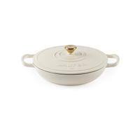 Salter Casseruola a Bassa Altezza in Ghisa Chester - Crema, 30 CM, Coperchio Auto-Irrorante, Forno Olandese, Cucina da Piano di Cottura a Forno, Adatta per Tutti i Tipi di Piano cottura 2.8L