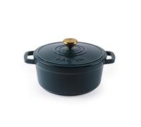 Salter Chester Casseruola in Ghisa - Verde, 24CM, Coperchio Autoimbastitore, Forno Olandese, Cucina da Piano a Forno, Adatta a Tutti i Tipi di Piano Cottura Inclusa l'Induzione, 3.4L, Senza PFAS