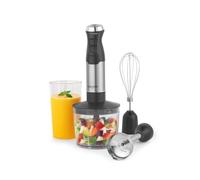 Salter Frullatore a immersione 3 in 1 600 W con tritatutto e bicchiere | Frusta e accessori frullatore acciaio inox, velocità variabile, ciotola 500 ml, bicchiere 700 ml con coperchio, rimovibili