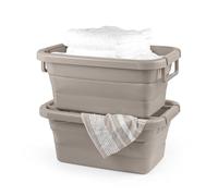 Salter LASAL28763FEU7 Stackable Lavanderia Basket - Collapsible Washing Hamper, Foldable Storage Bin, Vasca Organizzatore, Maniglie Carry, Risparmio spazio, Blocco & Stack Funzione, Hot Harmony, 36L,