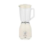 Salter Retro Cream Jug Blender - Brocca in vetro staccabile da 1,5 litri senza BPA, 2 velocità e funzione Pulse, lame incrociate in acciaio inox, frullati e frappè proteici, base antiscivolo, 1000 W