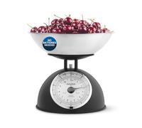Bilancia da Cucina Meccanica Salter Timeless - Ciotola Lavabile in Lavastoviglie da 2L, Quadranti Facili da Leggere, Cifre Grandi, Senza Batterie, Design Retrò, 5kg, Pesa Ingredienti, Nero