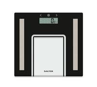 Salter 9198AR SV3R, La Bilancia digitale persone, 8 Utenti, Bilancia Peso e Massa Grassa e Bmi, display LCD di Facile Lettura, Vetro Temprato Sottile, Batterie incluse, Argento