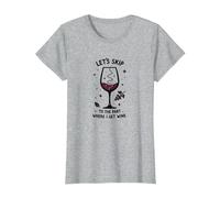 Saltiamo alla Parte in Cui prendo Il Vino Divertente Maglietta, Donna, Grigio Melange, L
