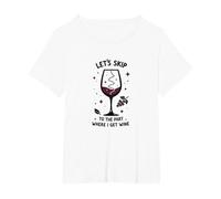 Saltiamo alla Parte in Cui prendo Il Vino Divertente Maglietta, Donna Plus-Size, Bianco, 3X