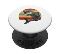 Salto del lucioperca Pesca del luccio Pesce persico Canna da PopSockets PopGrip Adesivo