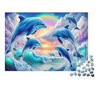 Salto delfino Puzzle Classico Da 1000 Pezzi, Per Adulti & Bambini 8-12, Carta Riciclata, Arredamento Interno, Regalo Del Boxing Day, Gioco Edugattoivo 38x26cm/1000pcs