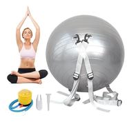 Salto mortale con palla da yoga, palla da fitness,Palla da yoga fitness ausiliaria multifunzionale - Palla per esercizi ponderata con tracolla regolabile, capacità di 250 kg per bambini e adulti per u