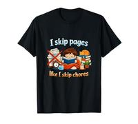 Salto Pagine Come I Skip Chores Book Lover Design Maglietta