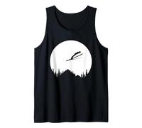 Salto Sci Volare Sport Invernali Montagne Foresta Sciatore Luna Canotta