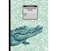 Saltwater Crocodile Composition Notebook: College Ruled Marbled Notebook for School | Watercolor Ocean Predator Journal for Marine Biology Students, Teens & Adults | 200 Pages, 7.44 x 9.69
