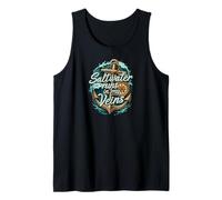 Saltwater Runs in My Veins Anchor Ocean Nautical Design Canotta