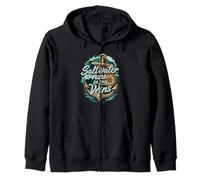 Saltwater Runs in My Veins Anchor Ocean Nautical Design Felpa con Cappuccio
