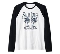 Salty Babes Beach Club Palm Tree Ragazze Voglio solo avere il sole Maglia con Maniche Raglan