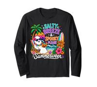 Salty Breeze Spooky Please Summerween Ghost Beach Halloween Maglia a Manica